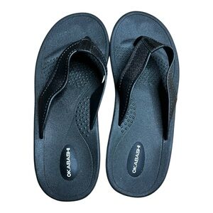 Men's Black OKABASHI Voyager flip flops sandals Size 8 8.5